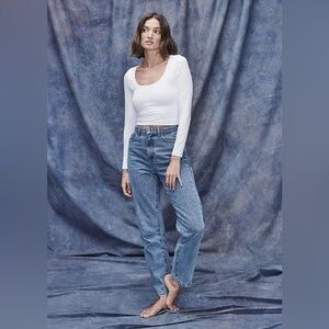 NWT Ghanda Clothing Mika Jeans High Rise Straight Leg Medium Wash